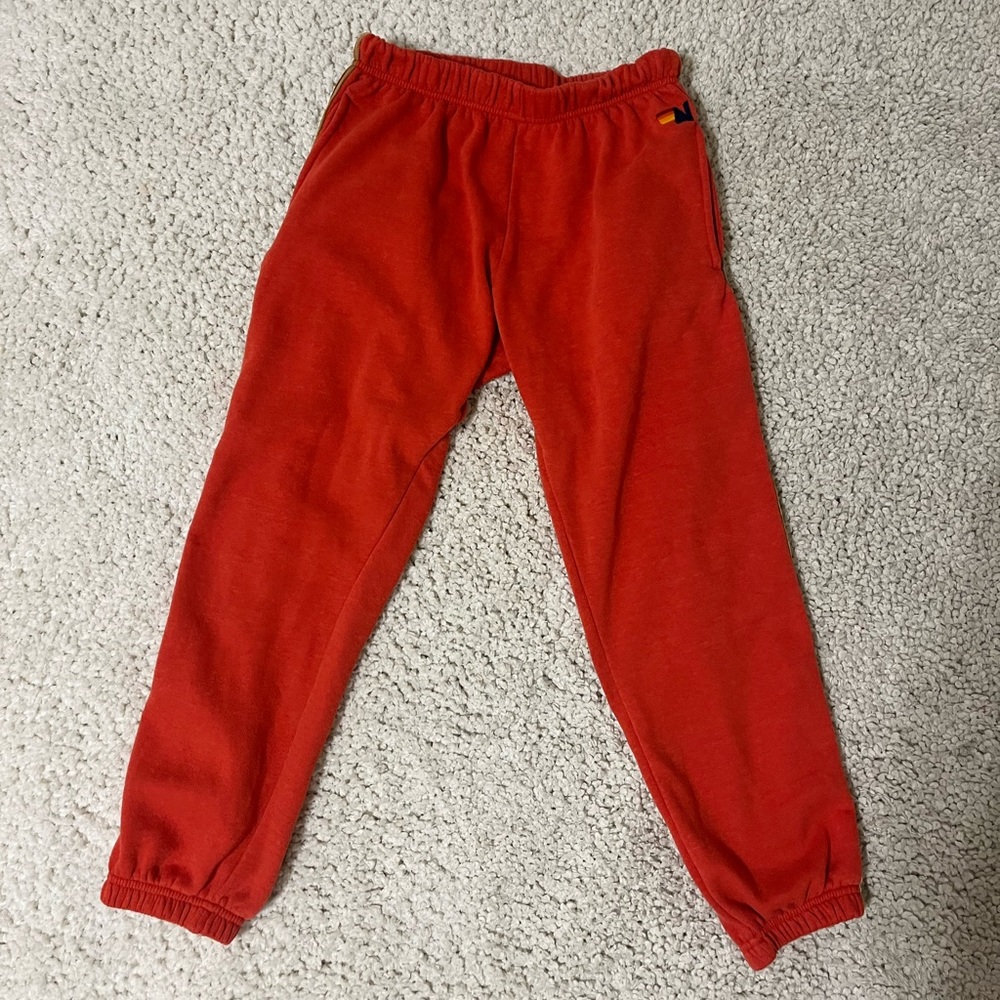 Aviator Nation sweatpants with velvet 5 stripe